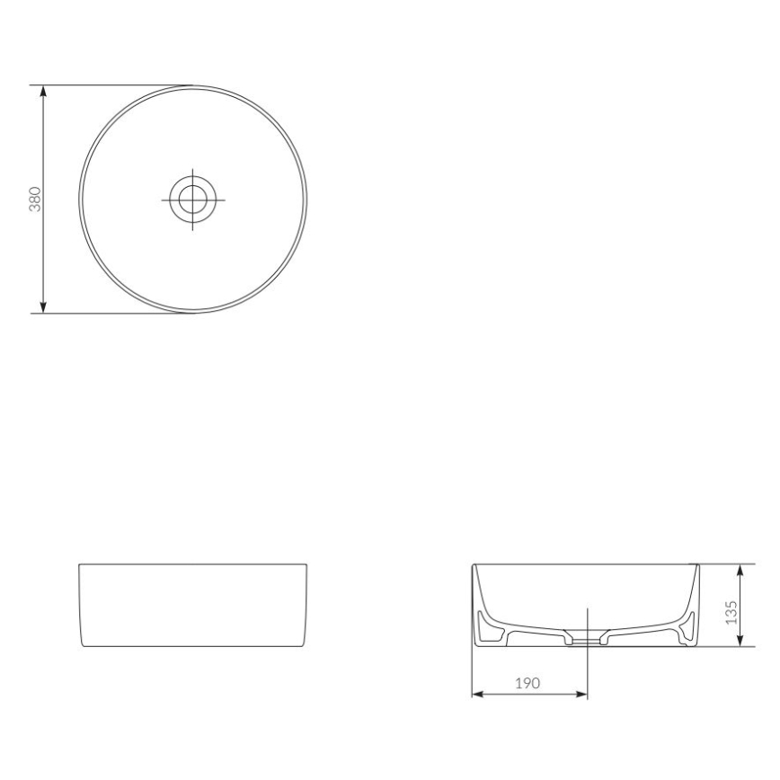 Cersanit K114-020 - Countertop basin CREA d. 38 cm ceramics/shiny white
