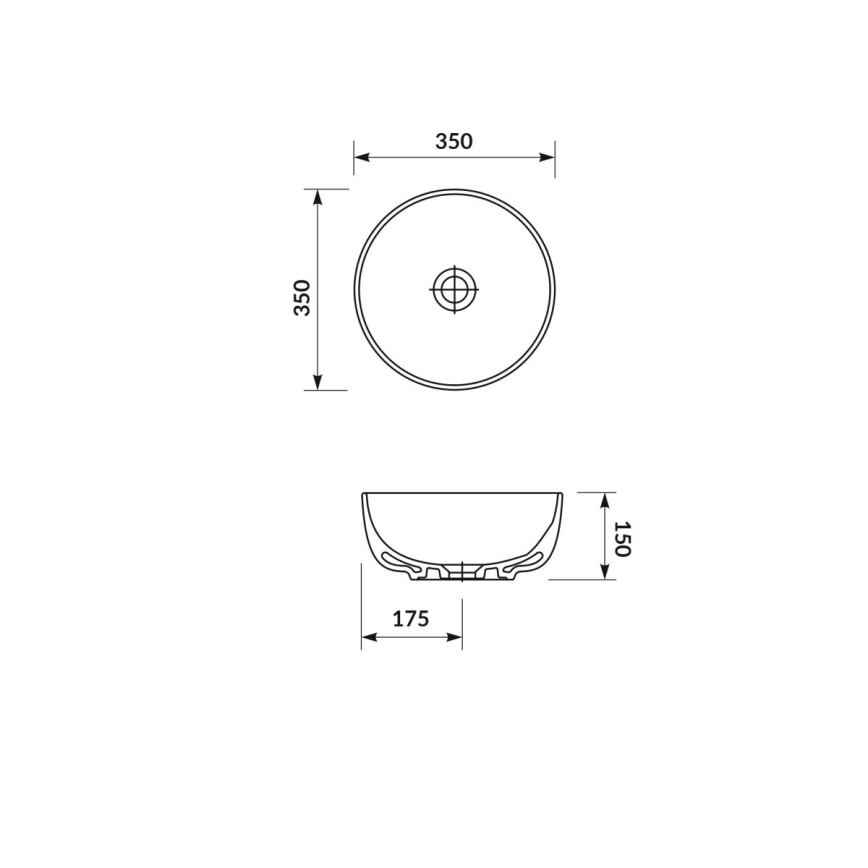 Cersanit K116-047-ECO - MODUO Countertop Basin Ø 35 cm, Ceramic / Glossy White