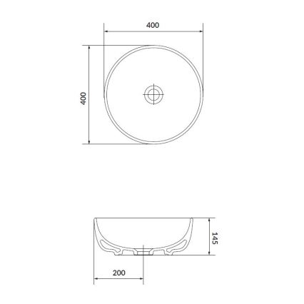 Cersanit K116-048 - Countertop basin MODUO d. 40 cm ceramics/shiny white