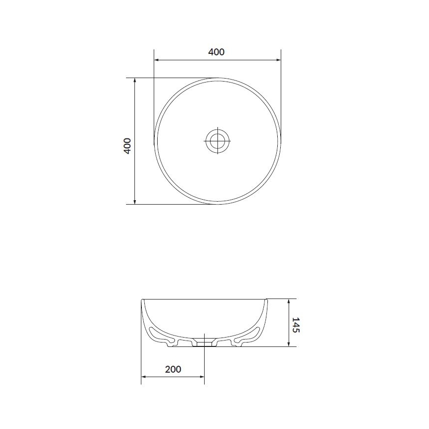 Cersanit K116-048 - Countertop basin MODUO d. 40 cm ceramics/shiny white