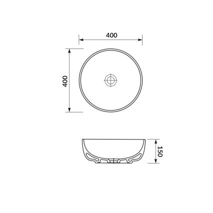 Cersanit K116-048-ECO - MODUO Countertop Basin Ø 40 cm, Ceramic, Glossy White