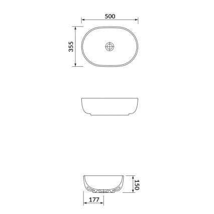 Cersanit K116-049 - Countertop basin MODUO 35,5x50 cm ceramics/shiny white