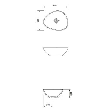 Cersanit K116-051 - Countertop basin MODUO 35,5x44 cm ceramics/shiny white