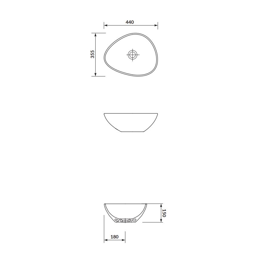 Cersanit K116-051 - Countertop basin MODUO 35,5x44 cm ceramics/shiny white