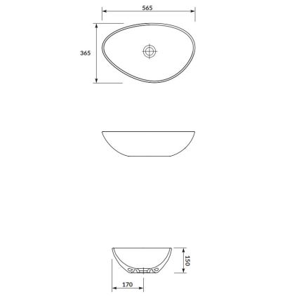 Cersanit K116-052 - Countertop basin MODUO 36,5x56,5 cm ceramics/shiny white