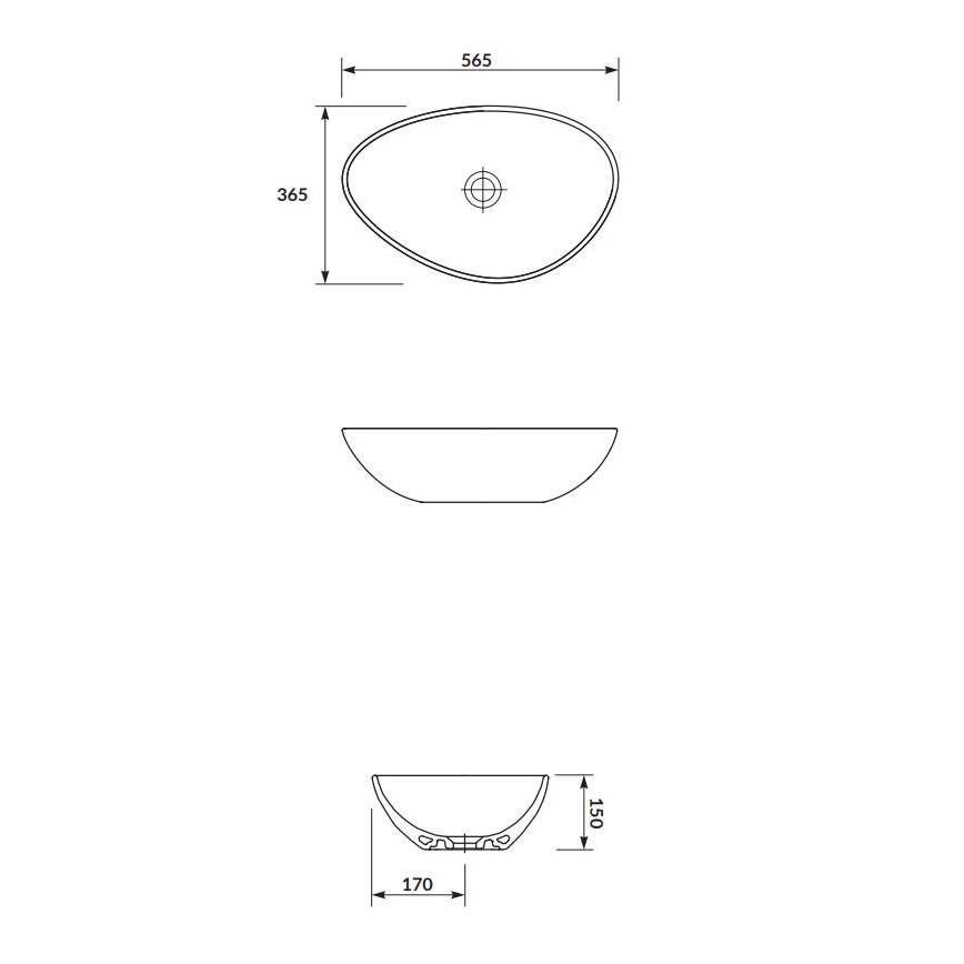 Cersanit K116-052 - Countertop basin MODUO 36,5x56,5 cm ceramics/shiny white