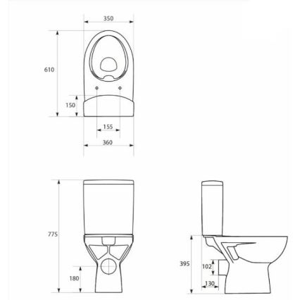 Cersanit K27-062 - Floor-standing toilet PARVA ceramics/white