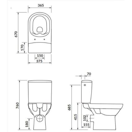 Cersanit K35-037 - Floor-standing toilet with a toilet seat CITY ceramics/white