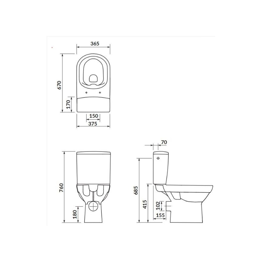 Cersanit K35-037 - Floor-standing toilet with a toilet seat CITY ceramics/white