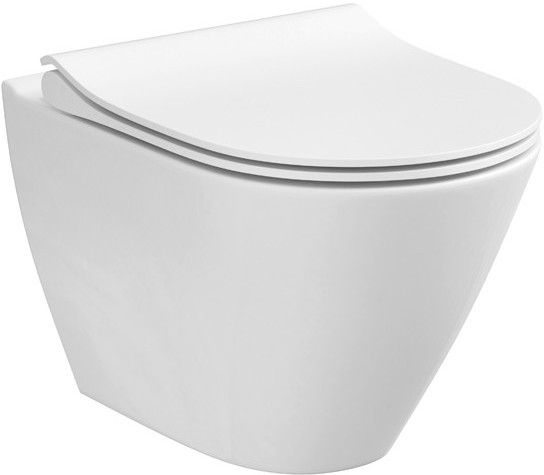 Cersanit K701-104 - Wall-hung toilet with toilet seat CITY OVAL ceramics/white