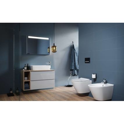 Cersanit K701-104 - Wall-hung toilet with toilet seat CITY OVAL ceramics/white