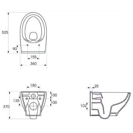 Cersanit K701-147 - Wall-hung toilet with toilet seat SAVIO ceramics/white