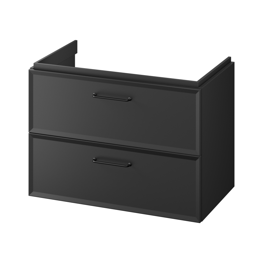 Cersanit S1017-003 - MILLE Wall-Mounted Under-Sink Bathroom Cabinet 80x55x45 cm, Black