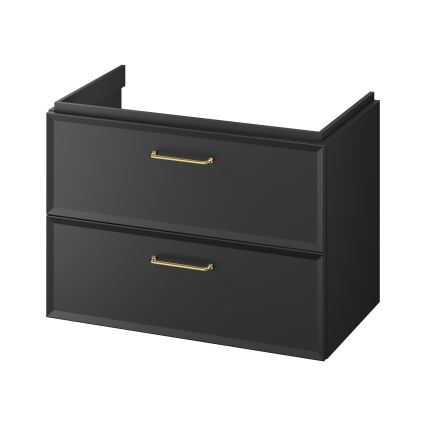 Cersanit S1017-003 - MILLE Wall-Mounted Under-Sink Bathroom Cabinet 80x55x45 cm, Black