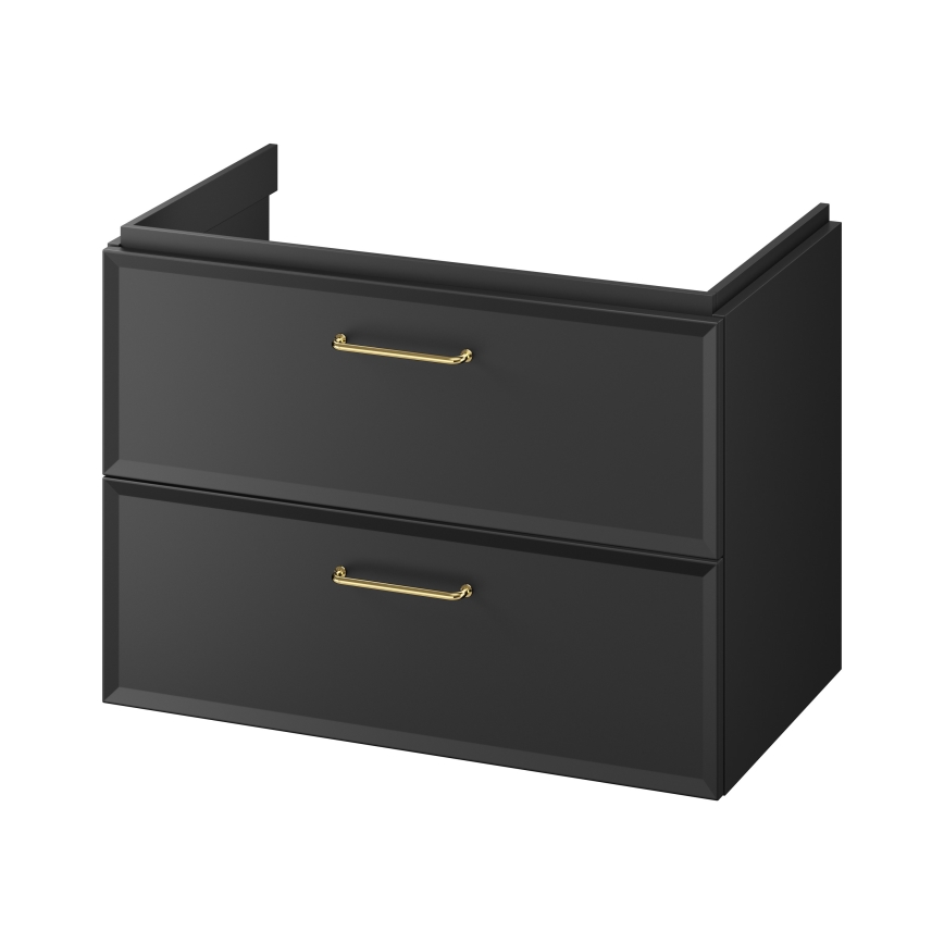 Cersanit S1017-003 - MILLE Wall-Mounted Under-Sink Bathroom Cabinet 80x55x45 cm, Black