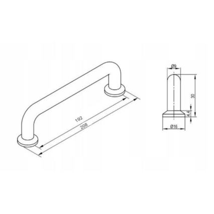 Cersanit S1021-018 - MILLE furniture handle 20x3 cm, black