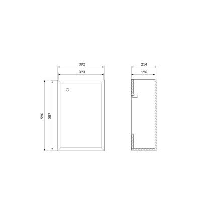 Cersanit S1022-003 - MILLE 40x22 cm Wall-Mounted Under-Sink Bathroom Cabinet, Black