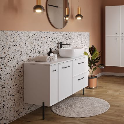 Cersanit S1022-006 - MILLE Wall-mounted Bathroom Cabinet 20x45 cm Matte White