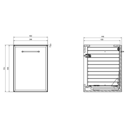 Cersanit S1022-011 - MILLE wall-mounted bathroom cabinet with built-in laundry hamper 40x55x45 cm white