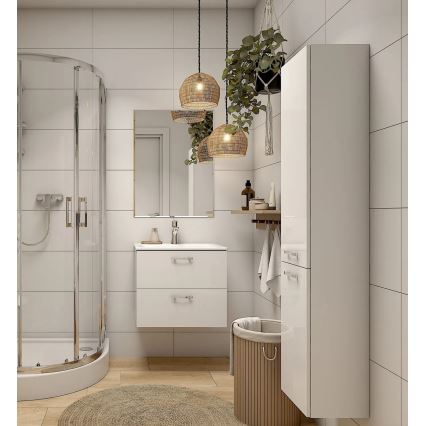 Cersanit S598-043-DSM - NIKO Wall-Mounted Bathroom Cabinet 140x30 cm High-Gloss White
