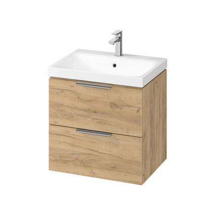 Cersanit S598-045-DSM - MALIKA 60x45 cm Wall-Mounted Under-Sink Vanity Unit, Oak