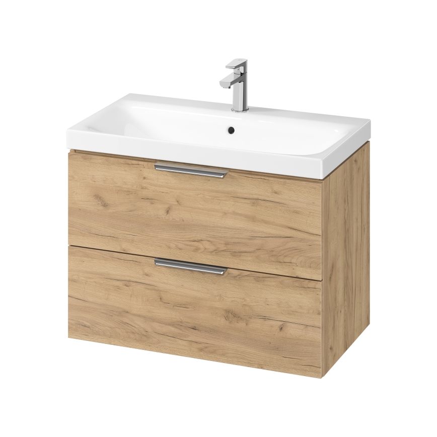 Cersanit S598-047-DSM - MALIKA Wall-mounted under-sink bathroom cabinet 80x45 cm, Oak
