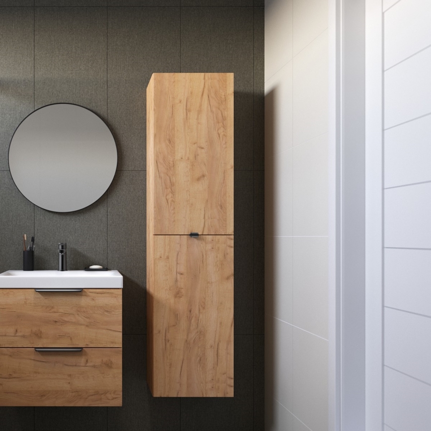 Cersanit S598-049-DSM - Wall-mounted bathroom cabinet MALIKA 160 x 40 cm, Oak
