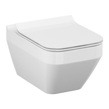 Cersanit S701-213-ECO - Wall-hung toilet with CREA seat, ceramic/white
