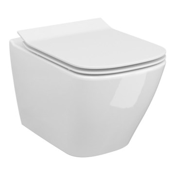 Cersanit S701-405-ECO - CITY wall-hung toilet with seat, ceramic/white