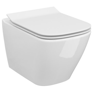 Cersanit S701-405-ECO - Wall-hung toilet with CITY seat, ceramic/white