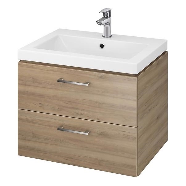 Cersanit S801-148-DSM - LARA 60 x 45 cm wall-hung bathroom cabinet with basin, walnut