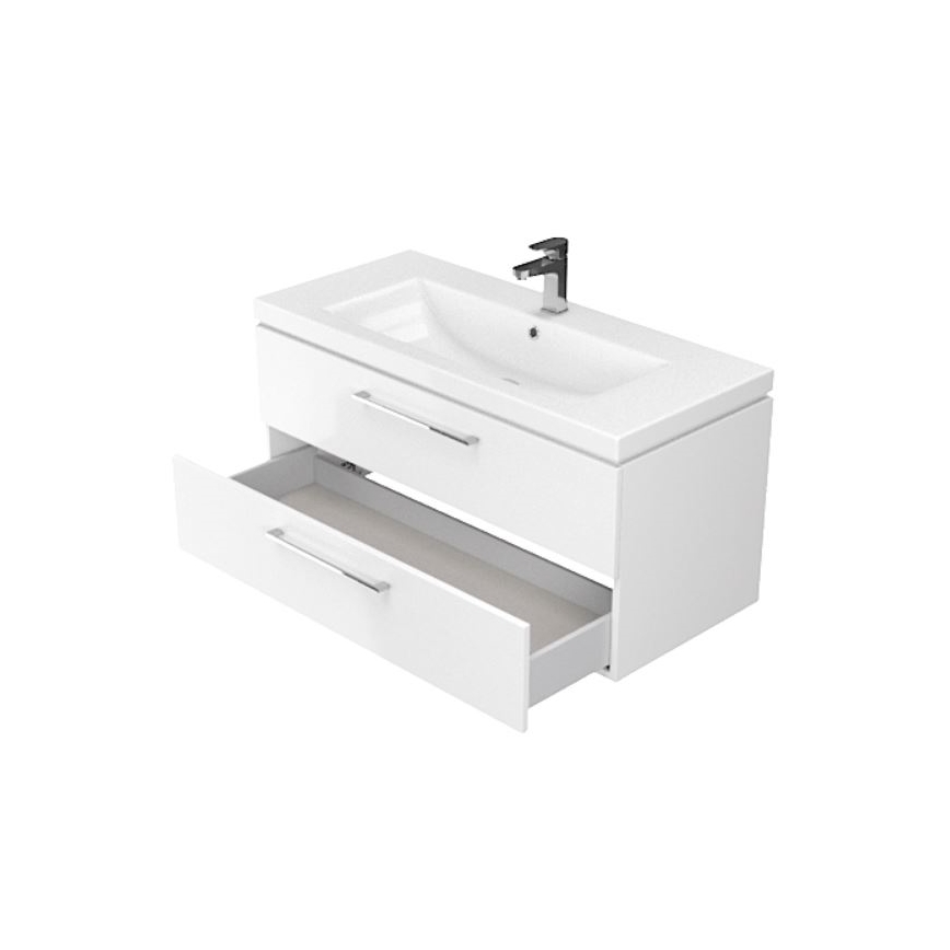 Cersanit S801-149-DSM - LARA 80x45 cm Wall-Mounted Bathroom Vanity with Basin, White