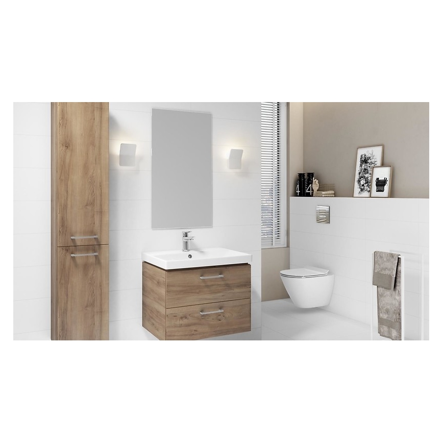 Cersanit S801-153-DSM - Wall-mounted bathroom cabinet with basin LARA COMO 50x40 cm walnut