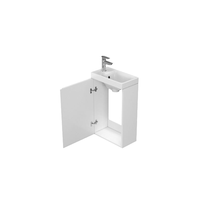 Cersanit S801-218-DSM - Wall-mounted bathroom cabinet with basin MODUO SLIM 40x22 cm glossy white