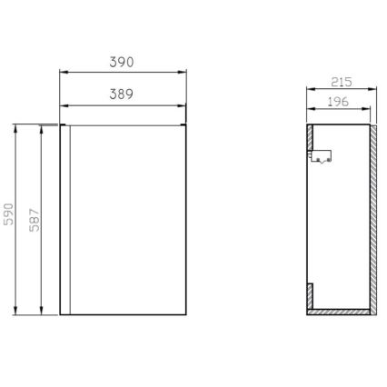 Cersanit S801-218-DSM - Wall-mounted bathroom cabinet with basin MODUO SLIM 40x22 cm glossy white