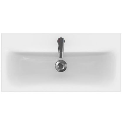Cersanit S801-221-DSM - Wall-mounted bathroom vanity with sink MODUO 80x62x45 cm glossy white