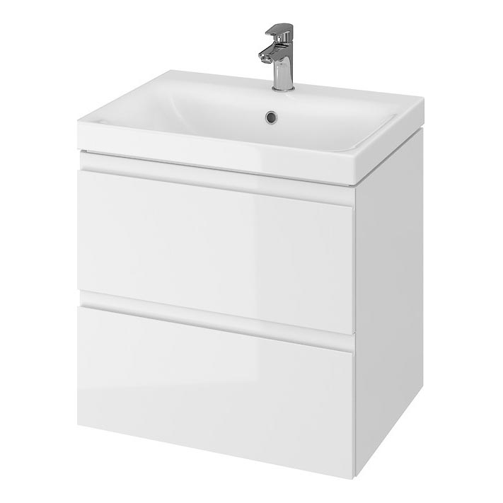 Cersanit S801-223-DSM - Hanging bathroom cabinet with a basin MEDDIE 62x60 cm shiny white