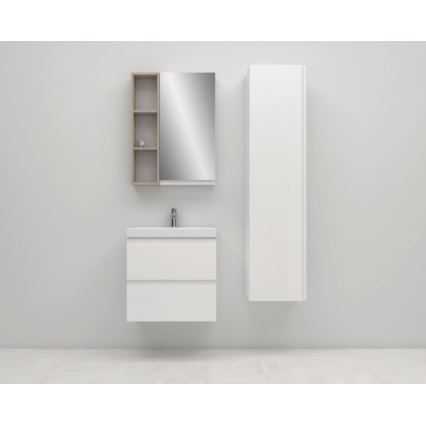 Cersanit S801-223-DSM - Hanging bathroom cabinet with a basin MEDDIE 62x60 cm shiny white