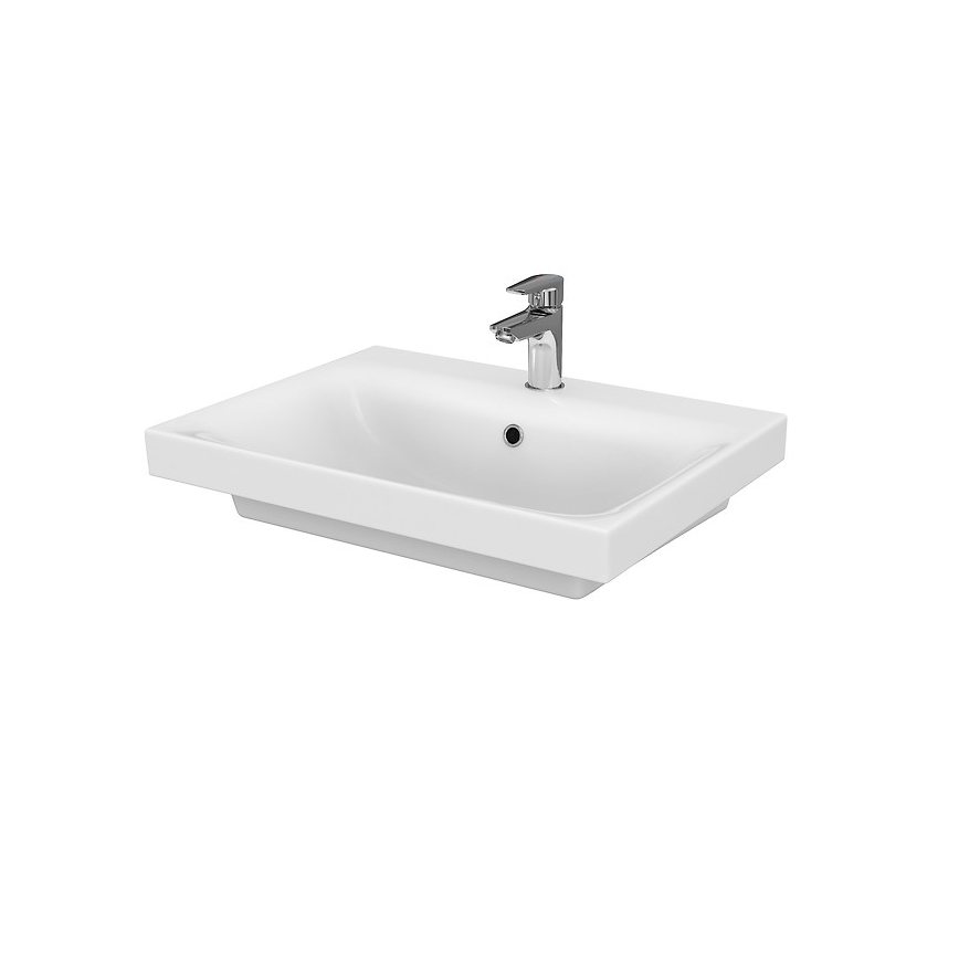 Cersanit S801-223-DSM - Hanging bathroom cabinet with a basin MEDDIE 62x60 cm shiny white