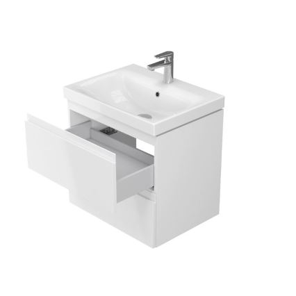 Cersanit S801-223-DSM - Hanging bathroom cabinet with a basin MEDDIE 62x60 cm shiny white