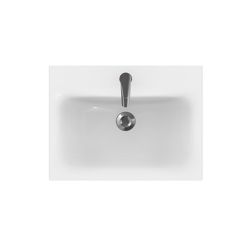 Cersanit S801-223-DSM - MODUO wall-hung bathroom vanity with basin 60x57x45 cm, high-gloss white