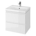 Cersanit S801-223-DSM - MODUO wall-hung bathroom vanity with basin 60x57x45 cm, high-gloss white