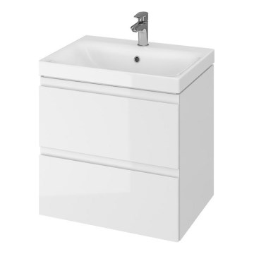 Cersanit S801-223-DSM - MODUO wall-hung bathroom vanity with basin 60x57x45 cm, high-gloss white