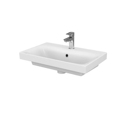 Cersanit S801-227-DSM - MODUO SLIM Wall-hung Bathroom Vanity with Integrated Basin, 60x57x38 cm, Glossy White