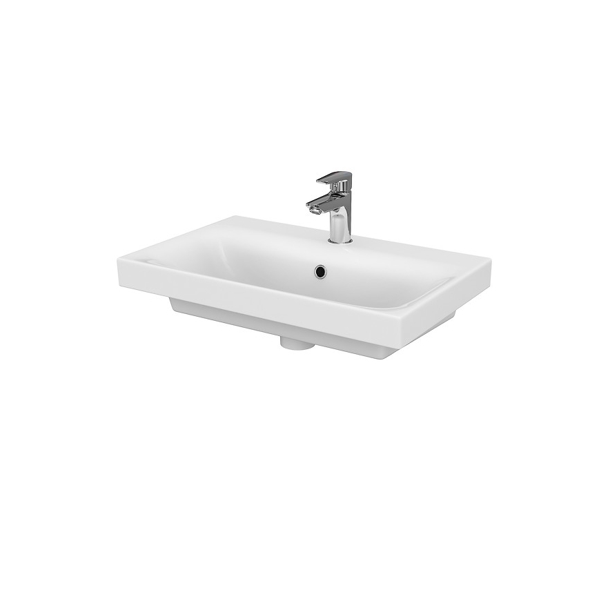 Cersanit S801-227-DSM - MODUO SLIM Wall-hung Bathroom Vanity with Integrated Basin, 60x57x38 cm, Glossy White