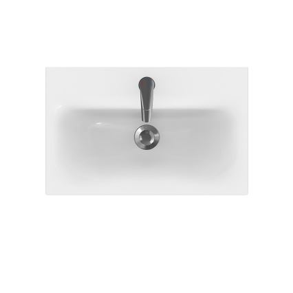 Cersanit S801-227-DSM - MODUO SLIM Wall-hung Bathroom Vanity with Integrated Basin, 60x57x38 cm, Glossy White
