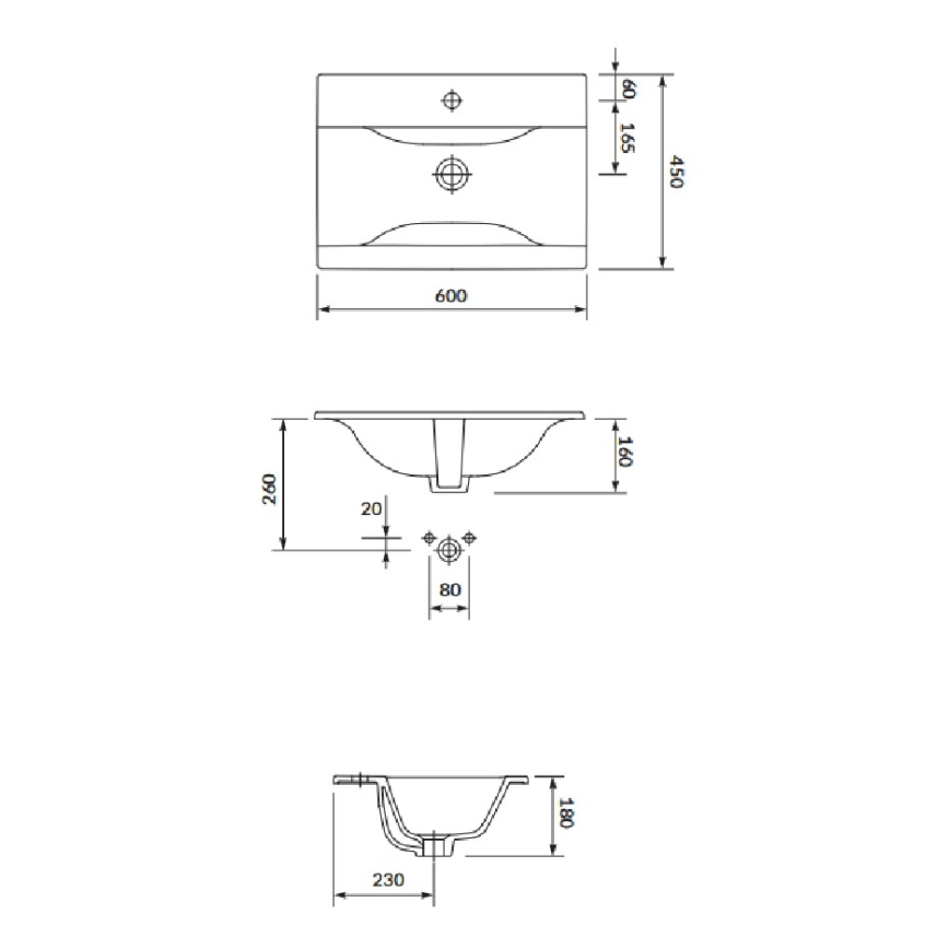 Cersanit S801-309-DSM- NIKO 60x45 cm Wall-hung vanity unit with basin, white