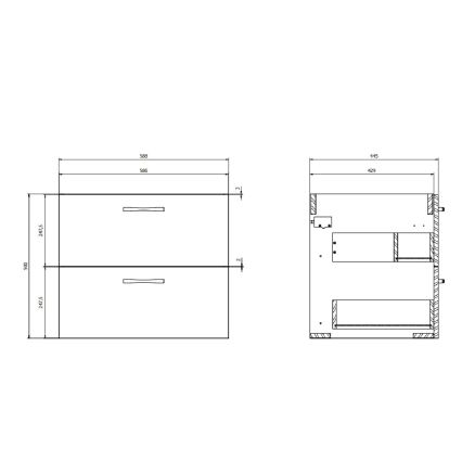 Cersanit S801-309-DSM - Wall-hung bathroom vanity with sink NIKO 60x50x45 cm white