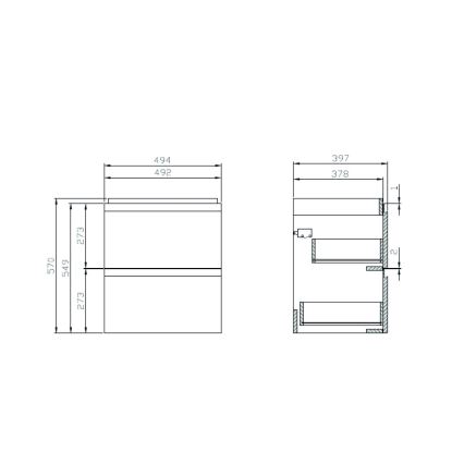 Cersanit S801-312-ECO - Wall-hung bathroom vanity with basin MODUO 50x57x40 cm white
