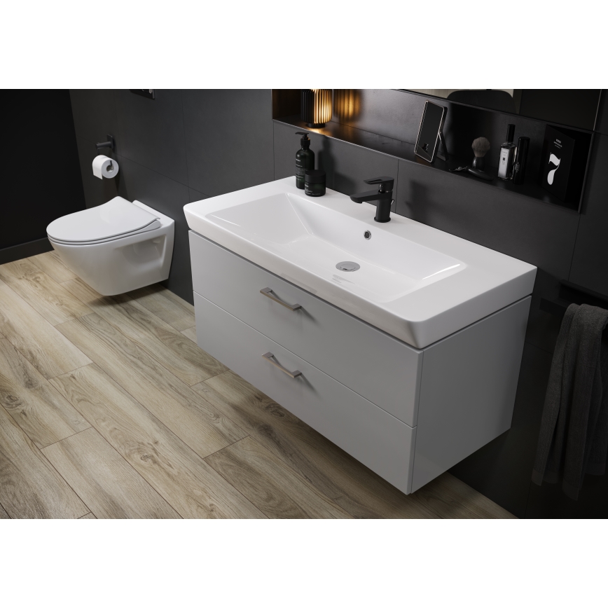 Cersanit S801-338-DSM - LARA 80x45 cm Wall-Mounted Bathroom Vanity with Basin, White